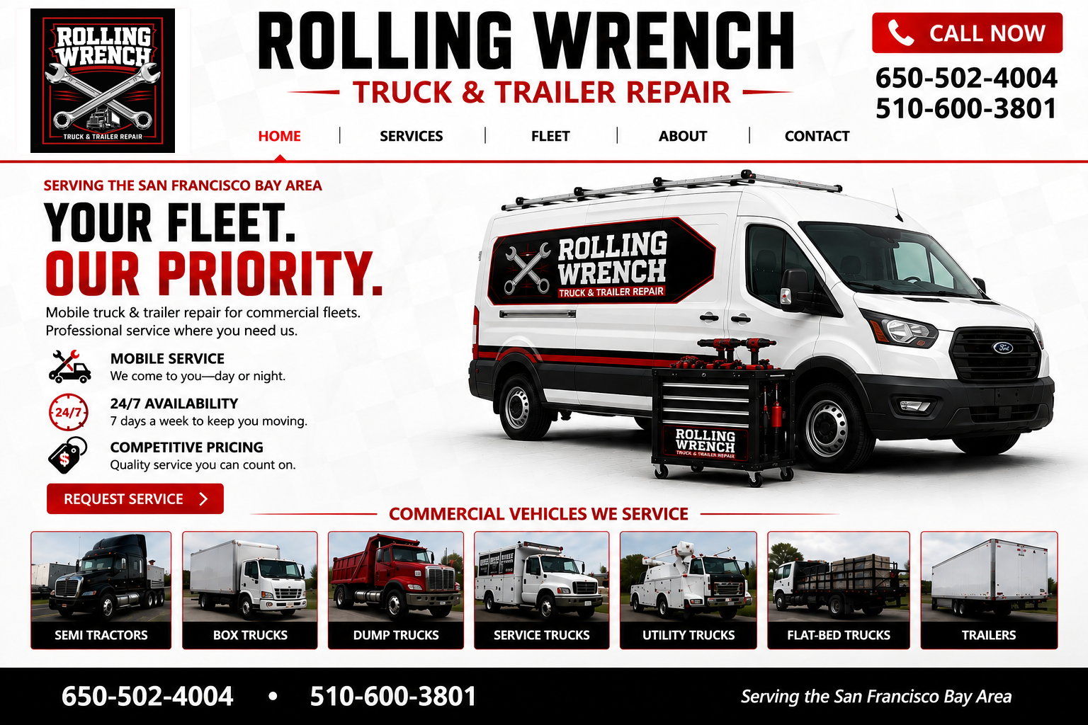 Rolling Wrench Truck & Trailer Repair home page